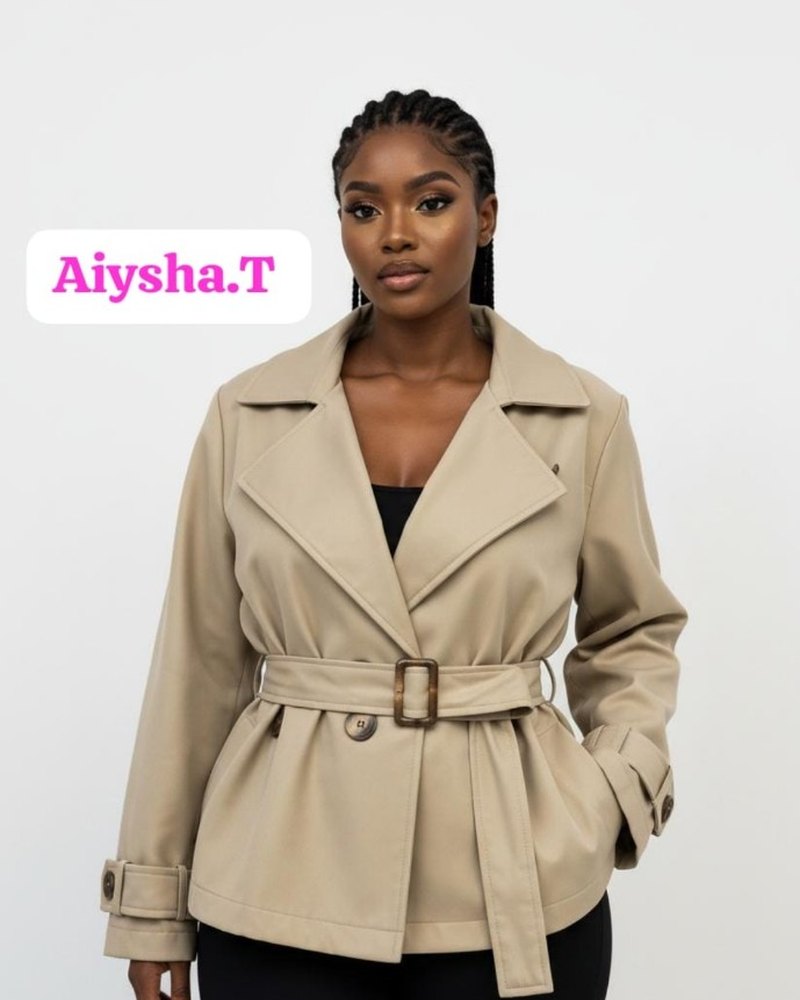 Beige Short Trench Jacket